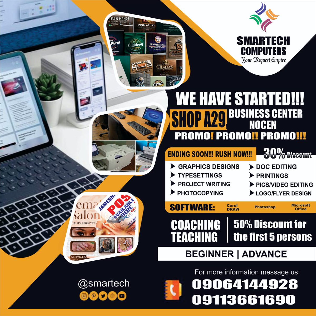 ChinazorWinner's tweet photo. *Promo! Promo!! Promo!!!*
Enjoy Up to 50% Discount on Any of this services Below at Smart Tech Computers (Shop A29),
Ending on 30th of July…
Rush now and grab urs with Joy 🤩 and peace of mind✌️ 
- Project writing
- ⁠Lots More…

We look forward to doing business with you😊 https://t.co/uSTA4v9pgS