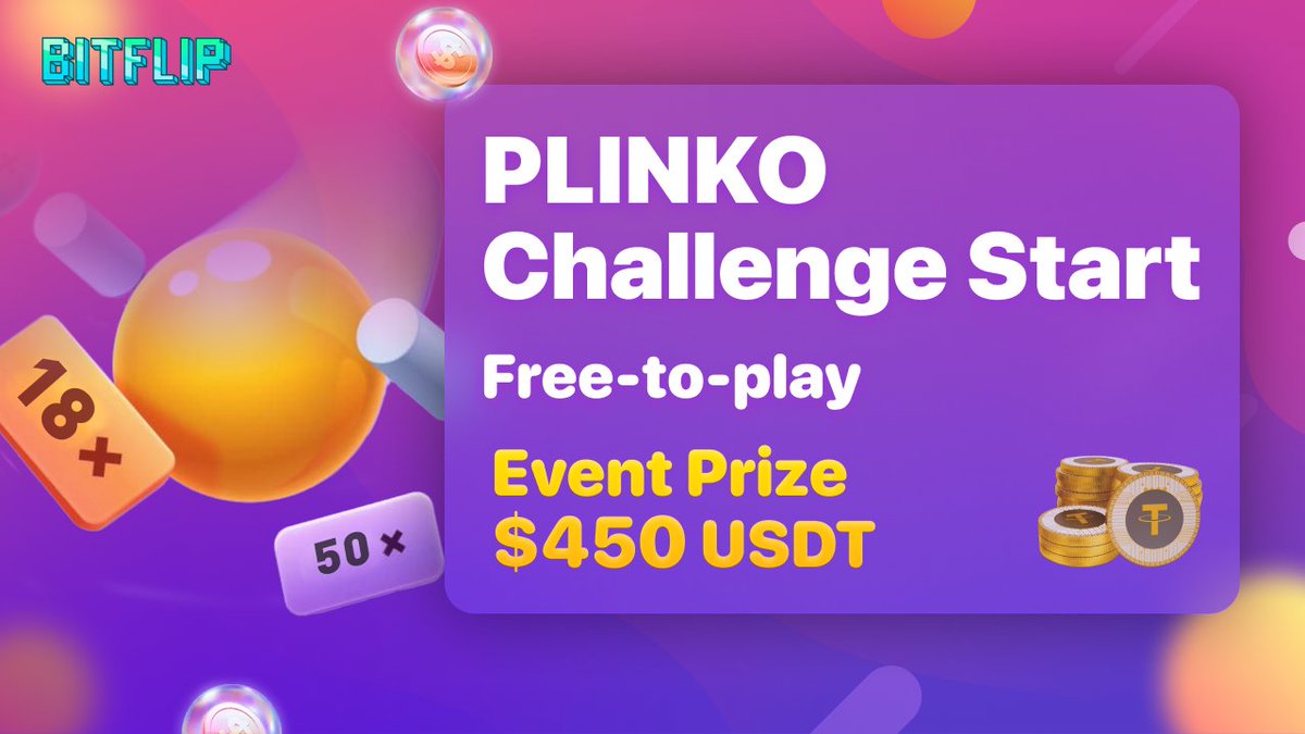 🔴 PLINKO Bonus Upgrade

🏆 Challenge the ×18 or higher multiplier in Plinko 

💰Total Prize Pool: 450 USDT

✅ The top three win prizes

🗓 Activity time13:00-19:00 UTC

👉 WIN $450USDT   t.me/bitflipofficia…

BitFlip Socials：t.me/BITFLIP_socials