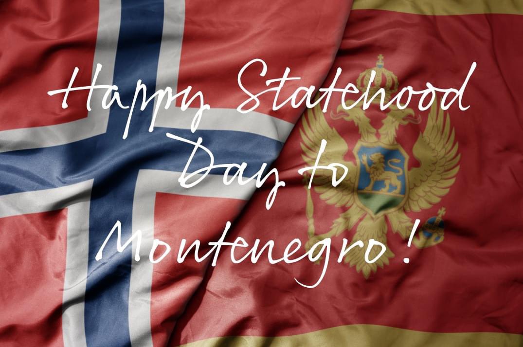 Wishing all my Montenegrin friends a Happy Statehood Day!🇲🇪🇳🇴

Želimo srećan Dan državnosti dragim prijateljima u Crnoj Gori!🥰