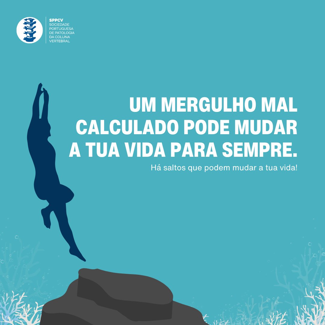 sppcv's tweet photo. Um mergulho mal calculado pode mudar a tua vida para sempre, resultando em lesões graves na coluna. 💥

Antes de mergulhar, verifica sempre a profundidade da água e evita mergulhar em locais desconhecidos.

#verao24 #ProtegeATuaColuna #ColunaVertebral https://t.co/XhzHWbkS79