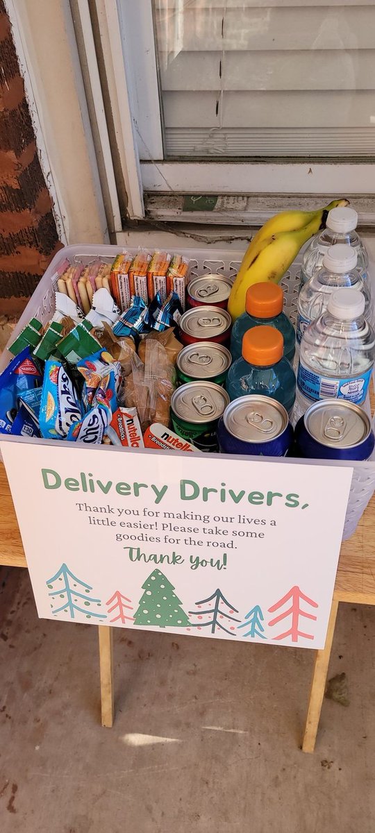 Abel and Rory have stocked up on the delivery drivers treat cart. The amount of deliveries we get at home, is crazy.