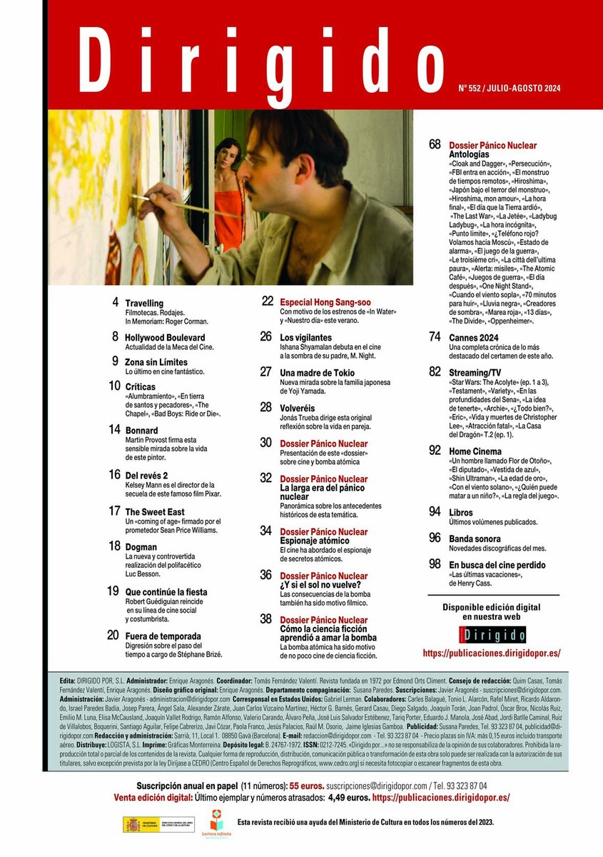 Como siempre, la mejor lectura cinéfila para el verano: el sumario de "Dirigido por...", julio-agosto 2024, pletórico de grandes contenidos. ¡Un número explosivo!