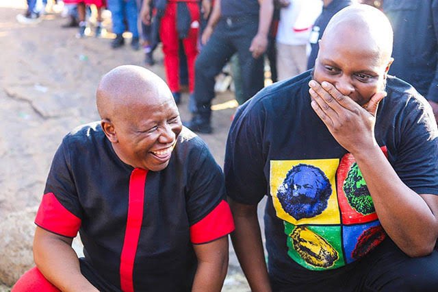 PKKao5's tweet photo. Greetings to you Comrade President and Comrade Deputy President... EFF Turns 11 and We continue to appreciate your guidance, steering this ship to the right direction! ❤️🖤💚 https://t.co/Z6SZ83yzMN