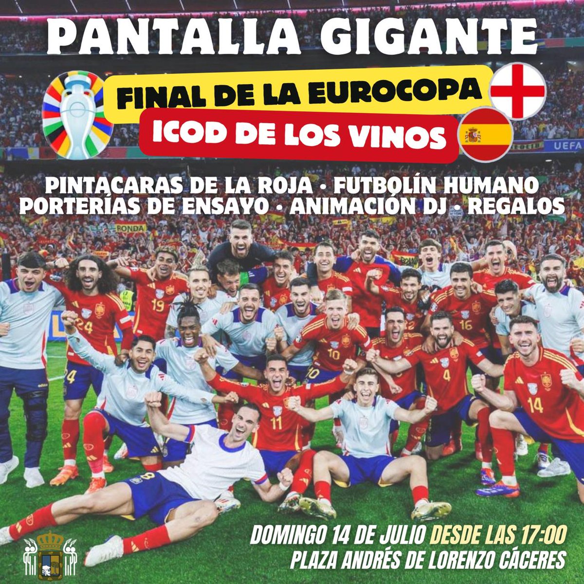 Icod de los Vinos (@icod_vinos) on Twitter photo โฝ๏ธ๐ช๐ธ La ๐ด๐ฟ๐ฎ๐ป ๐ณ๐ถ๐ป๐ฎ๐น ๐ฑ๐ฒ ๐น๐ฎ ๐๐๐ฟ๐ผ๐ฐ๐ผ๐ฝ๐ฎ ๐ฎ๐ฌ๐ฎ๐ฐ la jugamos todos en Icod de los Vinos, a partir de las 17:00 horas
โก๏ธ Con futbolรญn humano, pintacaras, mรบsica y, por supuesto, una ๐ฝ๐ฎ๐ป๐๐ฎ๐น๐น๐ฎ ๐ด๐ถ๐ด๐ฎ๐ป๐๐ฒ para disfrutar del partido final a las 20:00 horas โฝ๏ธ๐ช๐ธ La ๐ด๐ฟ๐ฎ๐ป ๐ณ๐ถ๐ป๐ฎ๐น ๐ฑ๐ฒ ๐น๐ฎ ๐๐๐ฟ๐ผ๐ฐ๐ผ๐ฝ๐ฎ ๐ฎ๐ฌ๐ฎ๐ฐ la jugamos todos en Icod de los Vinos, a partir de las 17:00 horas
โก๏ธ Con futbolรญn humano, pintacaras, mรบsica y, por supuesto, una ๐ฝ๐ฎ๐ป๐๐ฎ๐น๐น๐ฎ ๐ด๐ถ๐ด๐ฎ๐ป๐๐ฒ para disfrutar del partido final a las 20:00 horas