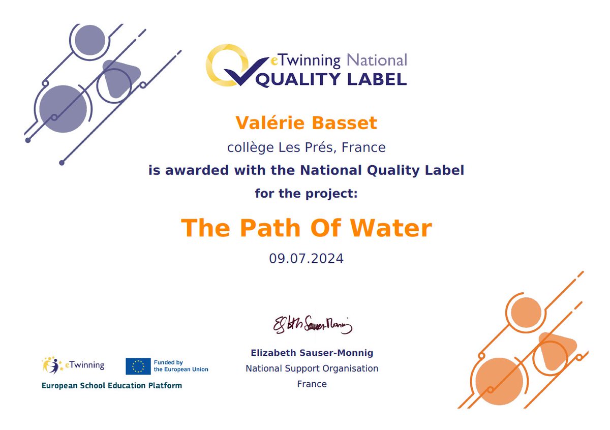 🎉 Mes élèves de 5e ont remporté une belle récompense pour leur projet sur l'eau ! 💧 Ils ont rencontré, discuté des enjeux de l'eau, créé des podcasts sur la culture et la situation de l'eau🌍👏 #eTwinning #Eau #Innovation #Éducation