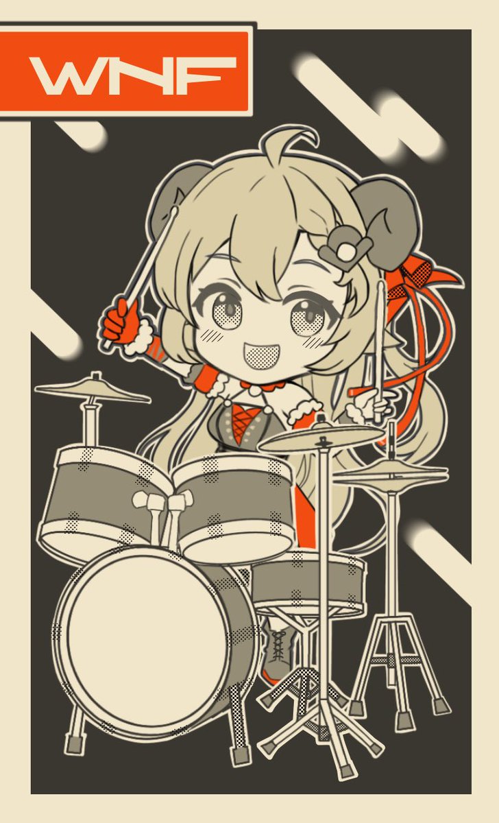 rairai_raica's tweet photo. Blu-ray早く欲し〜！
待ち遠しくてドラムわためぇ描きました！

みんなで踊ったNow on stepとか
2回来るハリケーンとかも描く場面考えたのですが、ホロメンでライブ中に楽器演奏って初(いたらごめんなさい)だと思って印象的だったのでこの場面になりました
 #つのまきあーと https://t.co/ULygbl6uzC