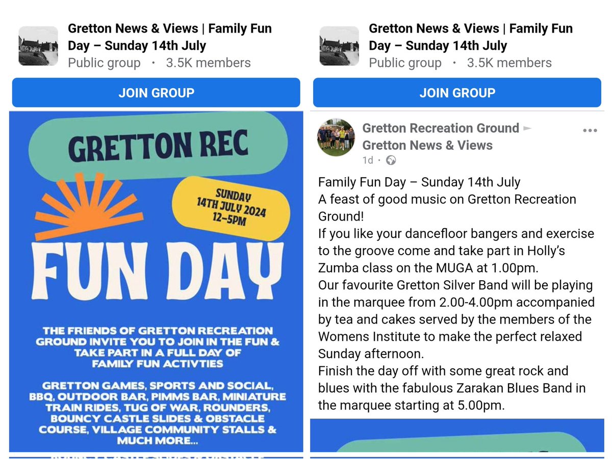 We're playing at the Gretton Fun Day tomorrow! Lots of music and activities....and cake! And no rain forecast - yippee! 🎺🍰🎵🍻🎼