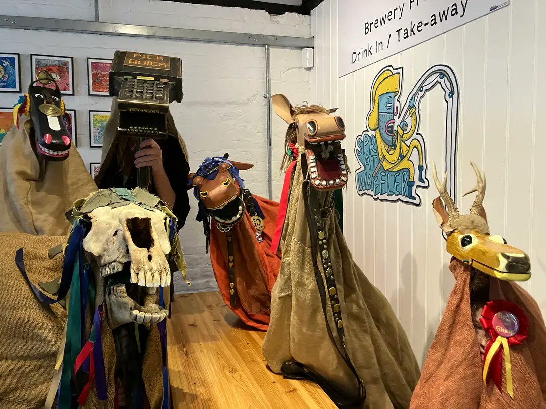 Beasts assemble! After the gathering of the weird herd at Sandwich Folk &amp; Ale last weekend, we're steering towards the Folkestone Charivari this afternoon.  Do say hello, but please do not feed the animals. #folk