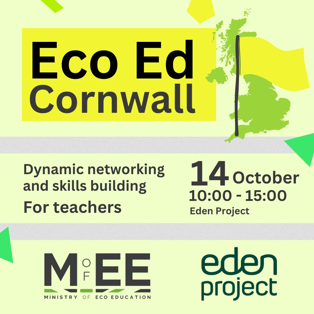 Ministry of Eco Education | sustainable schools (@ministryeco) on Twitter photo 🚨 BIG NEWS 🚨
We've teamed up with the <a href="/EdenProject/">Eden Project</a> to host
💚 ECO ED CORNWALL 💚
A day of dynamic networking and skills building workshops in the incredible setting of the Eden Project
14 Oct
10am-3pm
FREE
Teachers - Sign up here buytickets.at/ministryofecoe… 🚨 BIG NEWS 🚨
We've teamed up with the <a href="/EdenProject/">Eden Project</a> to host
💚 ECO ED CORNWALL 💚
A day of dynamic networking and skills building workshops in the incredible setting of the Eden Project
14 Oct
10am-3pm
FREE
Teachers - Sign up here buytickets.at/ministryofecoe…