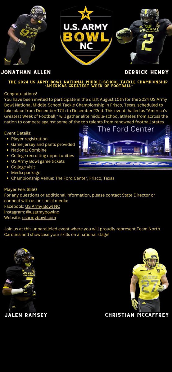 thank you <a href="/USArmyBowl/">Military Appreciation Bowl Week</a> for the invintation to play 💯