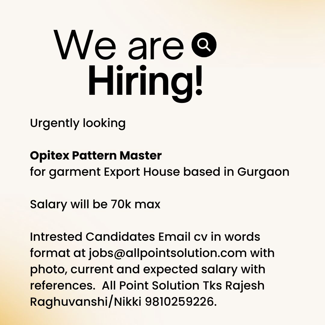 texappjobs's tweet image. kindly note, Don&apos;t pay any money to HR if not mentioned in job details

#TextileTechnology
#TextileProduction
#TextileInternship
#TextileJobOpening