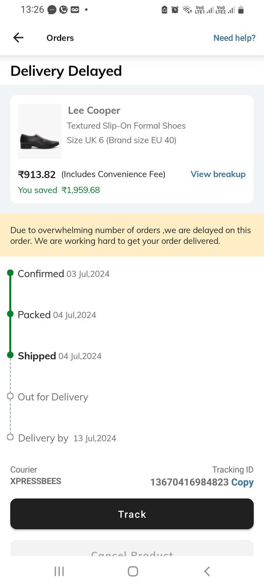 LiveSambhal's tweet photo. @AjioCares 
My Packet is in pending. No Progress. If you are not able to deliver the Package, then Stop to getting the order. https://t.co/YKtMu1c5Ws