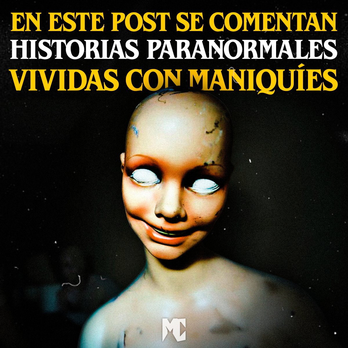 CreepyMundo's tweet photo. ¡Habitantes de #MundoCreepy!
¿Te dan miedo los maniquíes? 😱 Esas figuras inmóviles esconden historias terroríficas... ¡y queremos conocer las tuyas!
💀📝 Comparte tu historia aquí o envíala a mundocreepyhistorias@gmail.com.
#Paranormal #HorrorStories #ScaryStories #Creepy https://t.co/ETzqGSVoYD