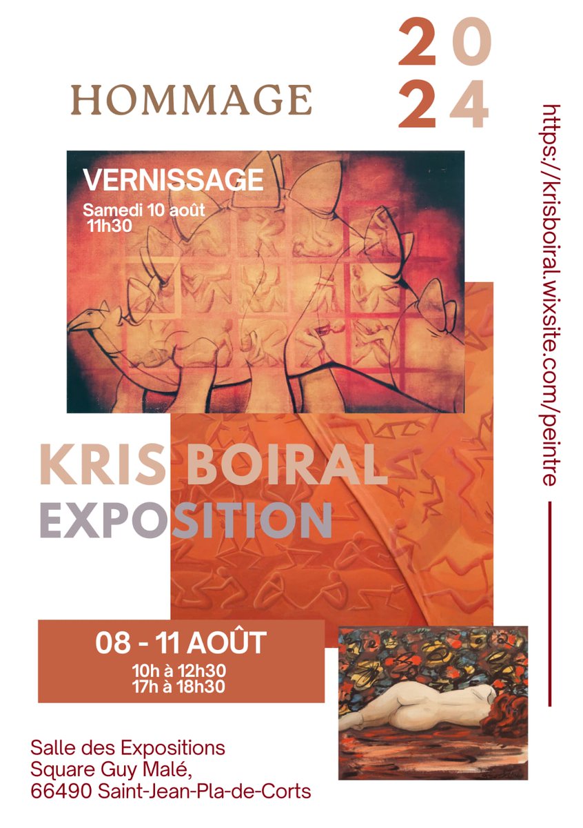 Hello ! Je fais une #exposition du 8 au 11 août près de #Perpignan (66) pour honorer la mémoire de ma mère Kris Boiral, une #artistepeintre décédée en 2010. krisboiral.wixsite.com/peintre
IG @krisboiral_peintre #peintre #hommage #Occitanie