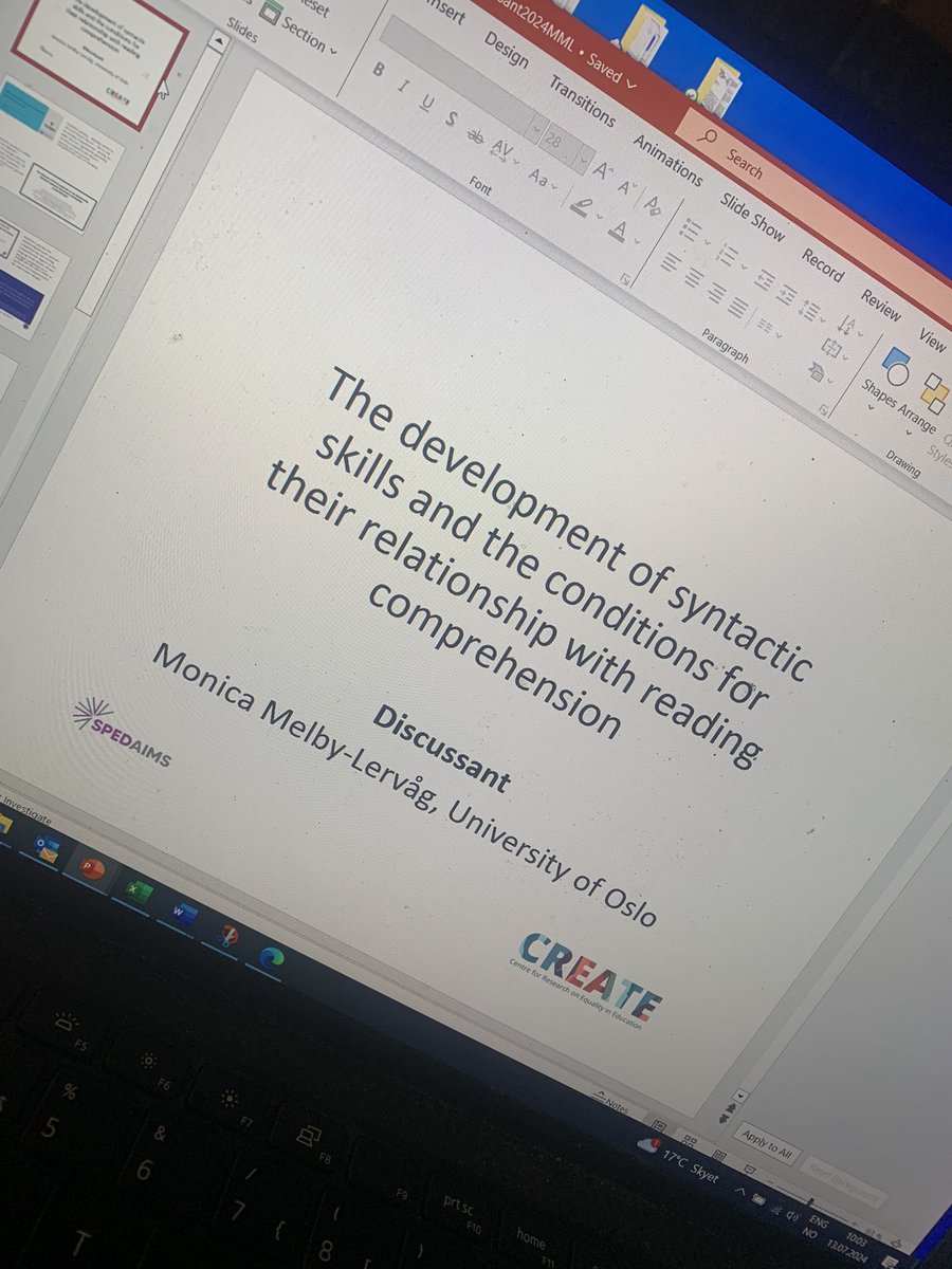I am lucky to be the discussant in a very interesting symposium today at #sssr2024 on syntactic skills and reading comprehension chaired by Mads Poulson, room 202 at 1030 😊 <a href="/SSSReading/">SSSR</a>