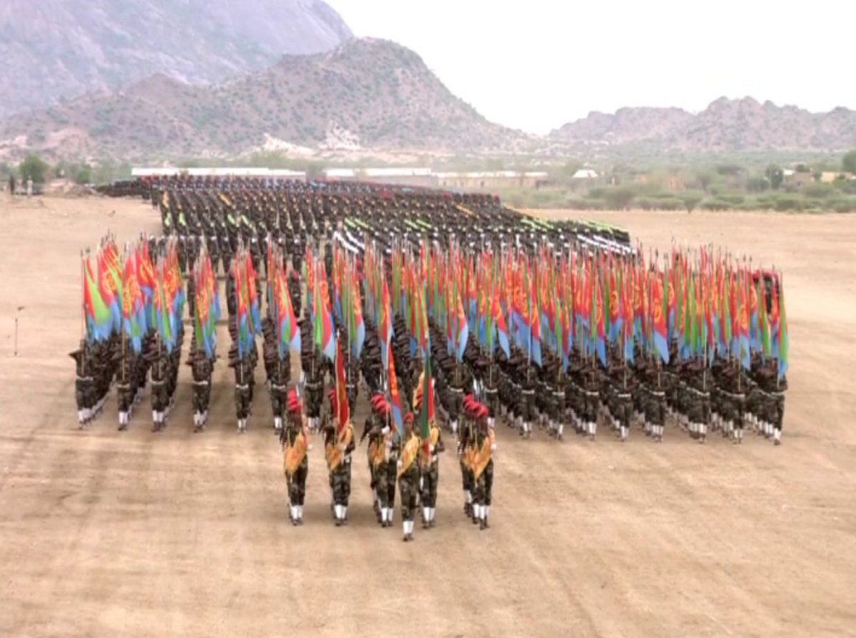 hawelti's tweet photo. 30th Anniversary & Graduation of 36th Round of the National Service held in Sawa this morning with colorful military parades & cultural shows. 

In his Keynote Address,  President Isaias Afwerki stated: 
 "In view of our distinct national realities, we have from the outset focused on the development of our human resouces as the principal and sustainable element of our national wealth....The overarching objective revolves around imbuing and empowering each citizen with knowledge, profession, skills, experience and awareness to thereby multiply his/her contributions to national development...Furthermore, the designed taks and mission go beyond and transcend the power of knowledge of each citizen to leverage higher results through the combined knowledge of all citizens"

https://t.co/sTJ2t55MIY