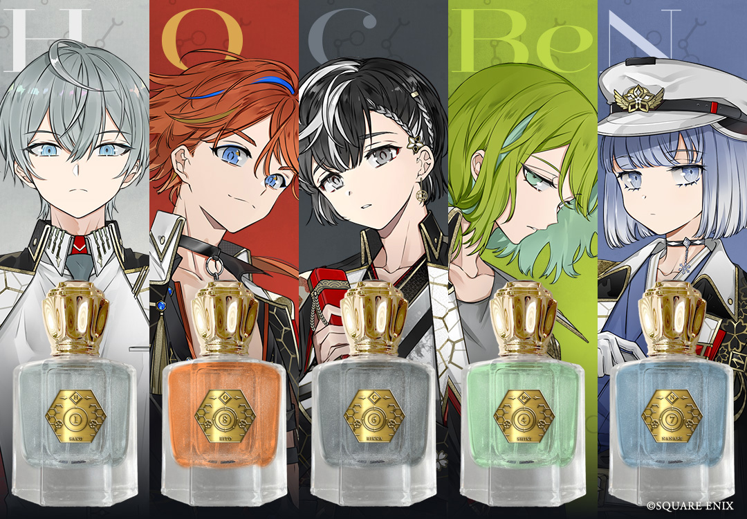 nozcollab's tweet photo. 「#結合男子」× NOZ COLLABORATION

天���精油を使った美しい煌めきの
アロマフレグランスが受注開始！
受注期間：7月13日19時～8月3日23時
花言葉を意識した調香、六角形のガラスボトルに、
美しい化粧箱とキャラクターカード付きの豪華仕様です！

香り&amp;製品詳細はこちら→https://t.co/ACGF4JDsRU https://t.co/m0ul9FOSEK