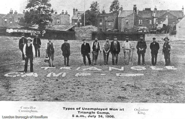 #OtD 13 Jul 1906 plumber Ben Cunningham and 14 unemployed workers marched onto a piece of unused municipal land in Plaistow, London, and began cultivating food to feed the unemployed. Police eventually managed to evict them the following month stories.workingclasshistory.com/article/8480/t…