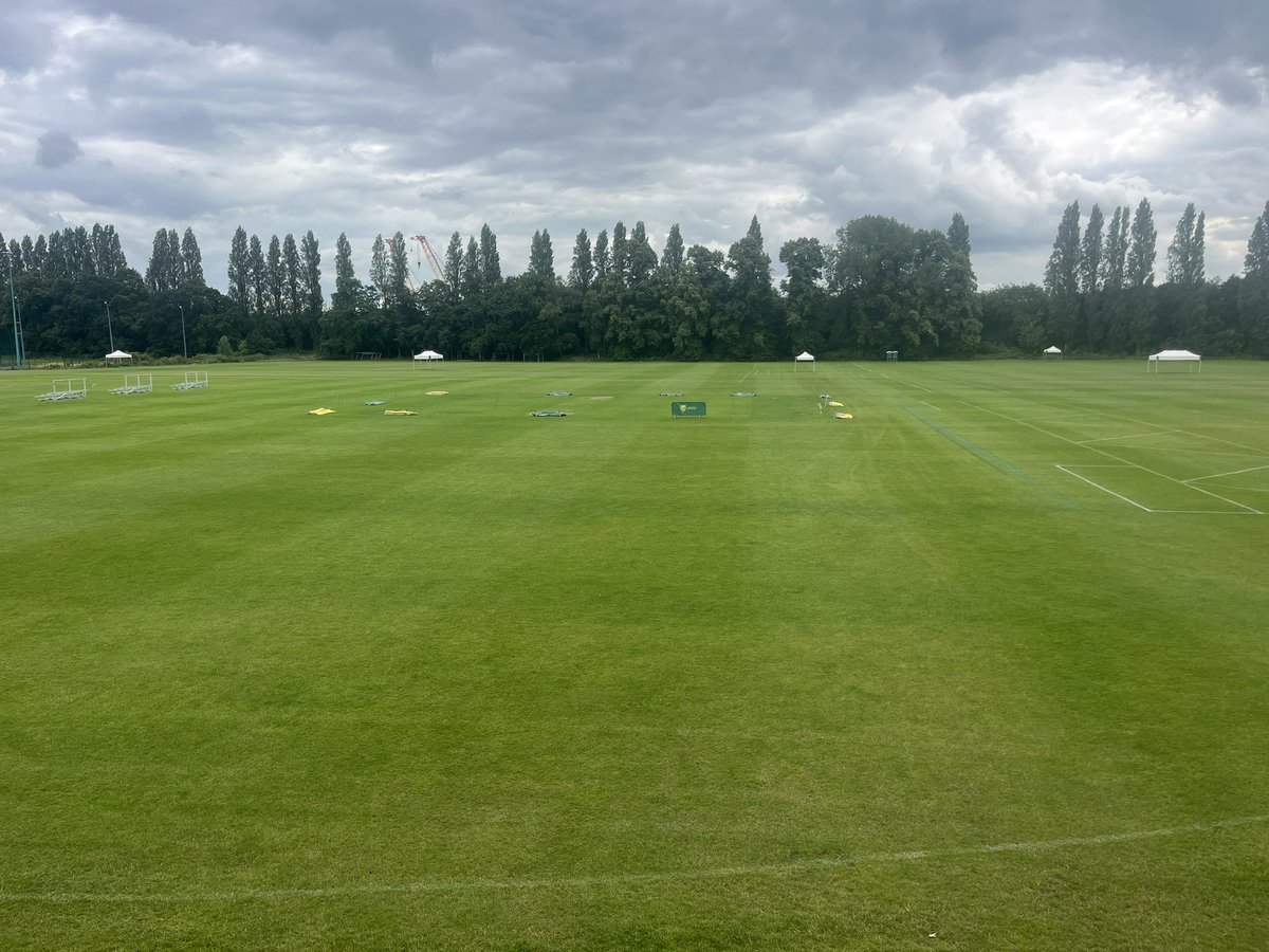 Uninottsgrounds's tweet photo. Team should be proud of what they’ve achieved this week. The change over from frisbee last weekend to getting 23 touch rugby pitches ready has been amazing. World touch rugby cup starts this Monday at the @UoNSport. Great to be a part of it. https://t.co/6K2iEggges