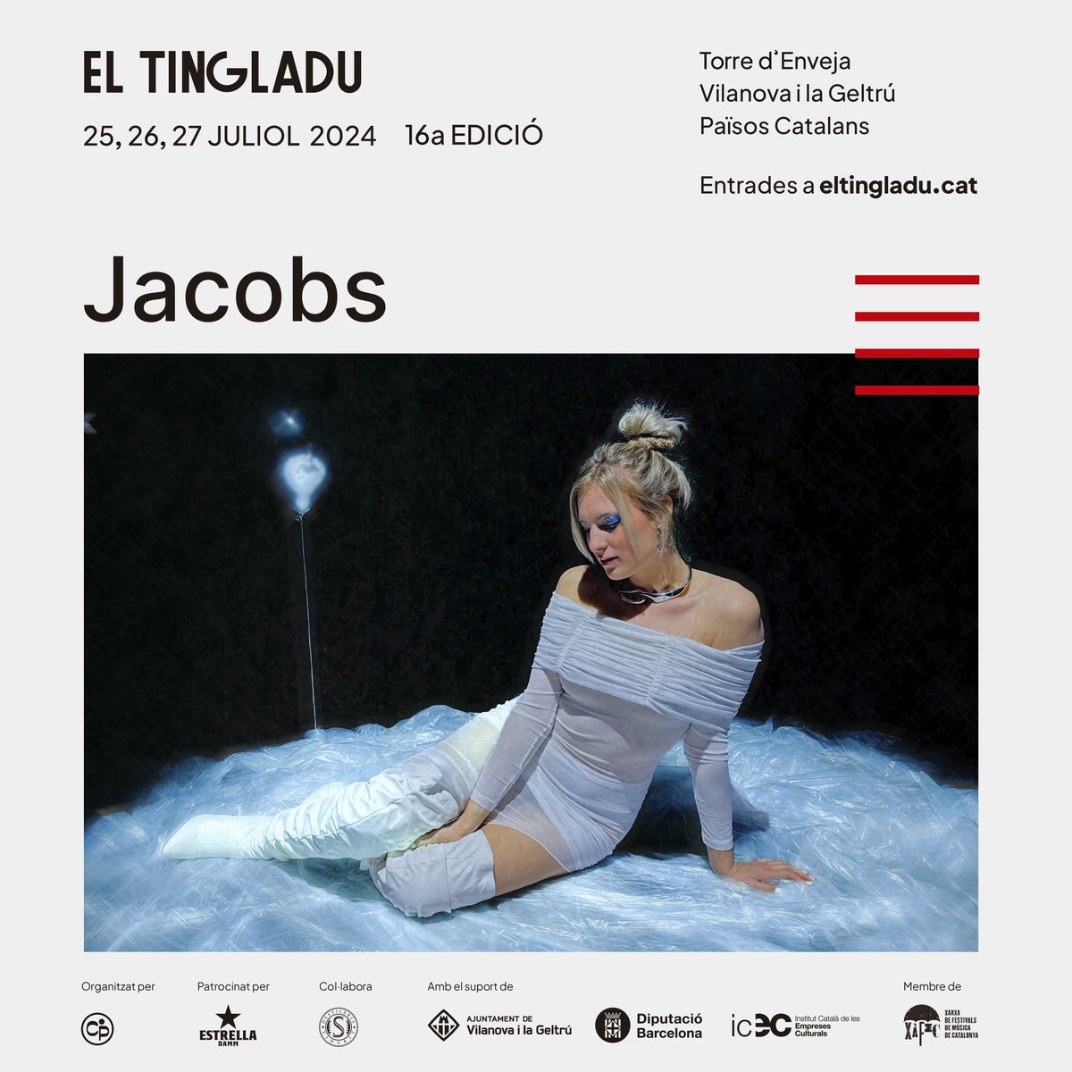 🎉 El projecte de la cantautora valles <a href="/__JACOBS/">Jacobs</a> ens presentarà el seu últim disc, titulat “Et Porto Escrit”, en què barreja estils com el funk, balades, rock i, fins i tot, electrònica 🎶 

🎫 Entrades a eltingladu.cat

#ElTingladu2024