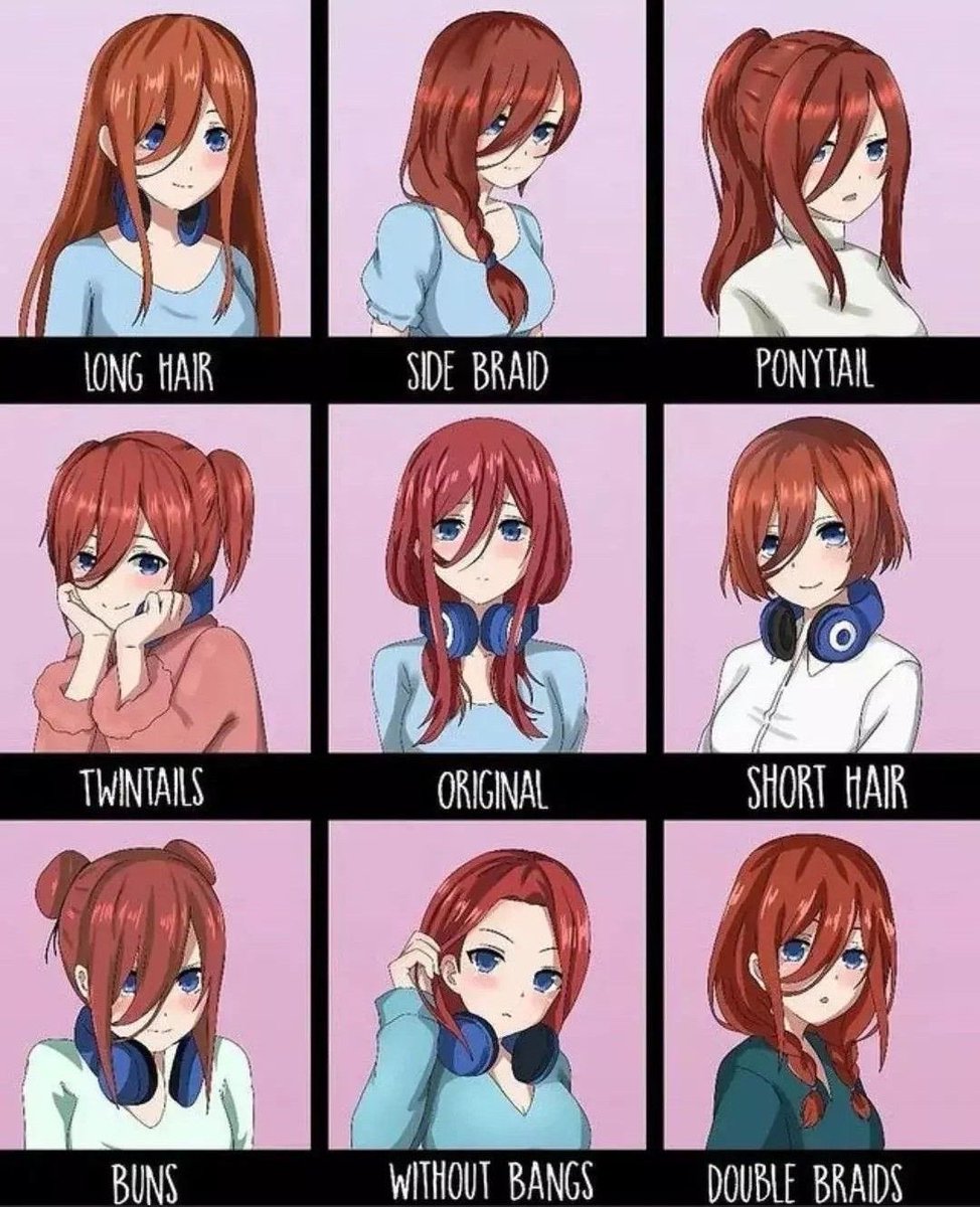 ContentMiku's tweet photo. Your favorite hairstyle ? #中野三玖 https://t.co/UfzyFzitlt