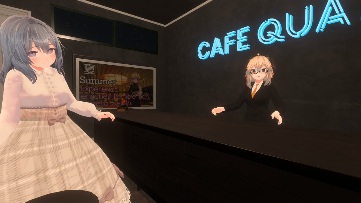 Velan_8610's tweet photo. 昨日半年ぶりぐらいに「CAFEQUADさん」にお邪魔させてもらいました
店内もそうですが、少人数制で店員さんと他のお客さんとの会話も落ち着きながら話しやすい環境でどんな方でも入りやすい店やと思います、また寄らせていただきます
#VRChat
#CAFEQUAD https://t.co/nCIJdWyBo4