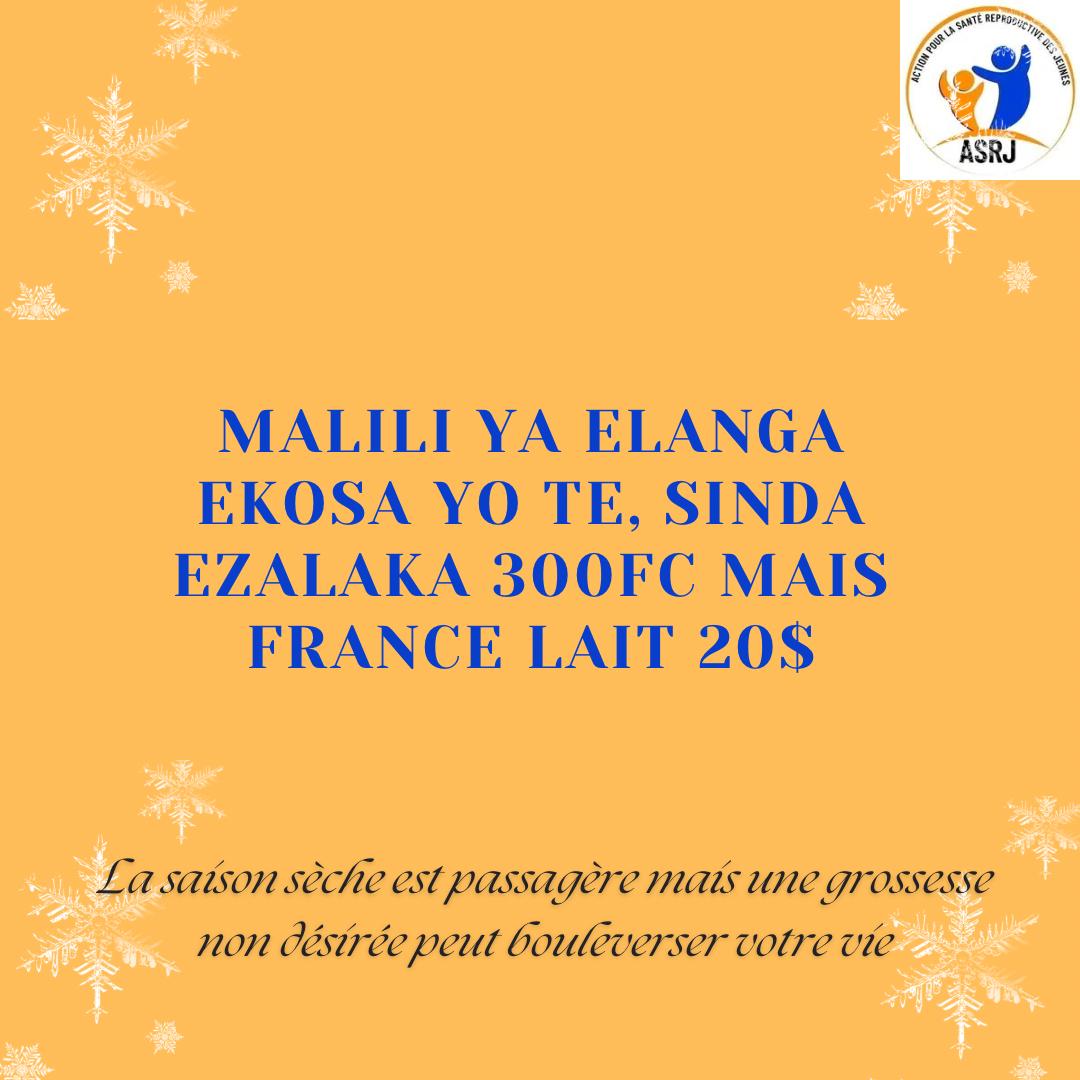 Asrjrdcongo's tweet photo. #SSR #Saisonsèche

La prise en charge d'une #grossesse_non_désirée entraîne des conséquences psychologiques et économiques.

Pratiquez du #sport, prenez du #thé_chaud au lieu d'un rapport sexuel non protégé pour vous passer du froid en cette saison sèche.

@Asrjrdcongo
#Prudence https://t.co/pd547eYvd3