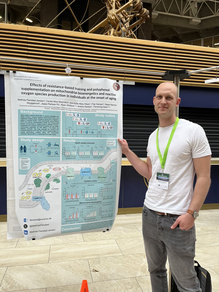 MathiasFlensted's tweet photo. Another fun conference week is over at IBEC in Limerick 🇮🇪
Got to see an amazing lineup of speakers, meet some of my science heroes, and show off some of our newest data on the mitochondrial and antioxidant effects of RT in aging individuals 💪🏼
#IBEC2024
#Mitochondria
#Exercise https://t.co/F7pSV7ykAK