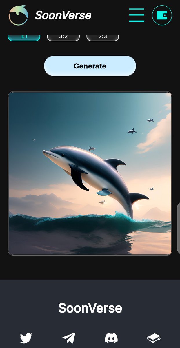 Cryptostar0098's tweet photo. Huge milestone achieved by @soon_verse team for launching Soonverse AIGG platform &amp; new website.
I just created an image through this website &amp; just love it⚡
I searched a dolphin as a logo for Soonverse and look how good it was 👇

#GameFiWeek #AIGG #SoonVerse @soon_verse https://t.co/UgcFRA1Jat
