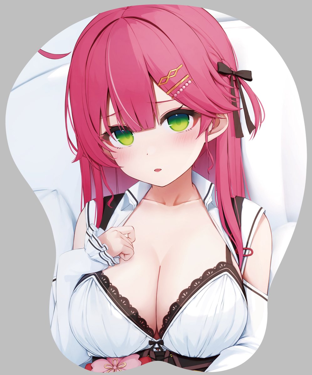 さくらみこ ,さくらみこ(私服衣装) 「夏コミで出す予定のみこちぺぇマウスパッドの予約始まりました。現地に来れない方は是」|にゃん🐾のイラスト