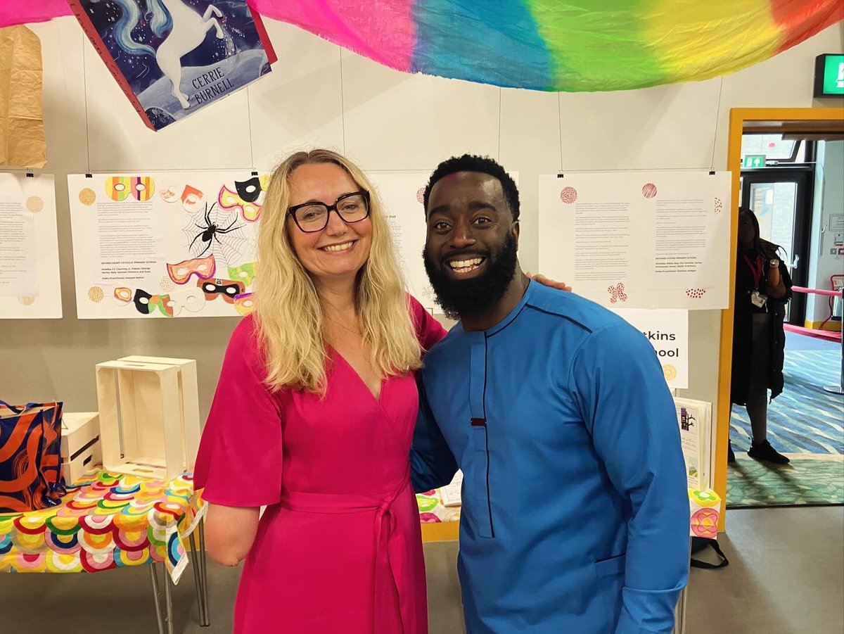 The lovelies day <a href="/polkatheatre/">Polka Theatre</a> celebrating Write Here Write Now. An amazing creative initiative to get kids writing the most magical stories 💜