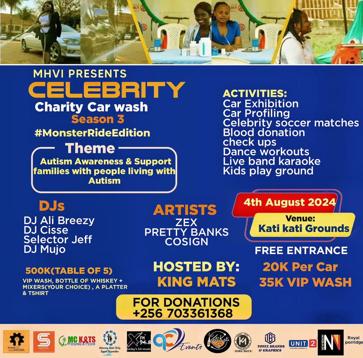 Futbol_Gosip7's tweet photo. The #CelebrityCharityCarWashSeason3 hosted by @KingMatsOffici1 is 4th August at Kati Kati grounds. Bring all ur cars for washing. let's support Autistic people together
#AutismAwareness
#celebritycharitycarwash3
#MonsterRideEdition https://t.co/BkqrWEleVV
