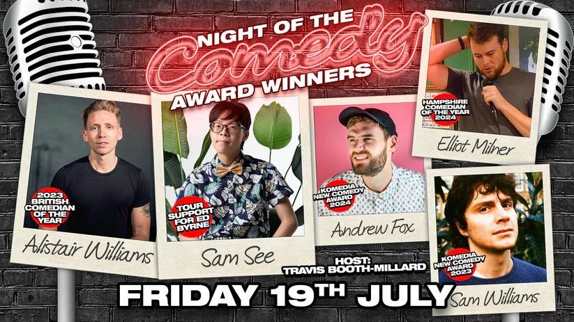 An unbelievable Evening of Stand-Up Comedy at The Attic Southampton night of The Comedy award winners🏆

Not 1 but 4 of the UK's comedy giants plus support; Alistair Williams, Sam See, Andrew Fox &amp; Sam Williams

🎟️theatticsouthampton.co.uk/products/south…