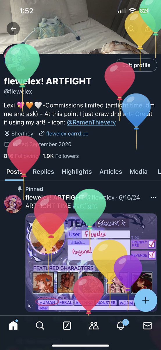 flewelex! Artfight!!! tweet media