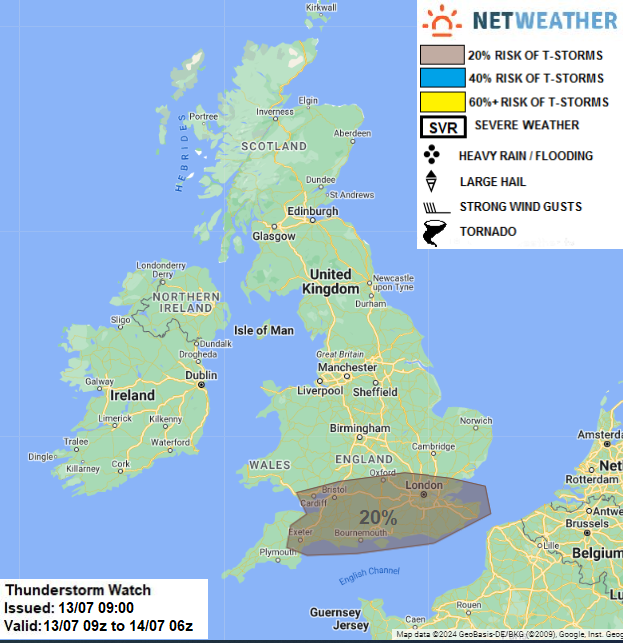 Nick's Weather Eye (@nickjf75) on Twitter photo THUNDERSTORM WATCH - SAT 13TH JULY 2024 ⚡️
Forecast from <a href="/Netweather/">Netweather</a>
netweather.tv/weather-foreca… THUNDERSTORM WATCH - SAT 13TH JULY 2024 ⚡️
Forecast from <a href="/Netweather/">Netweather</a>
netweather.tv/weather-foreca…