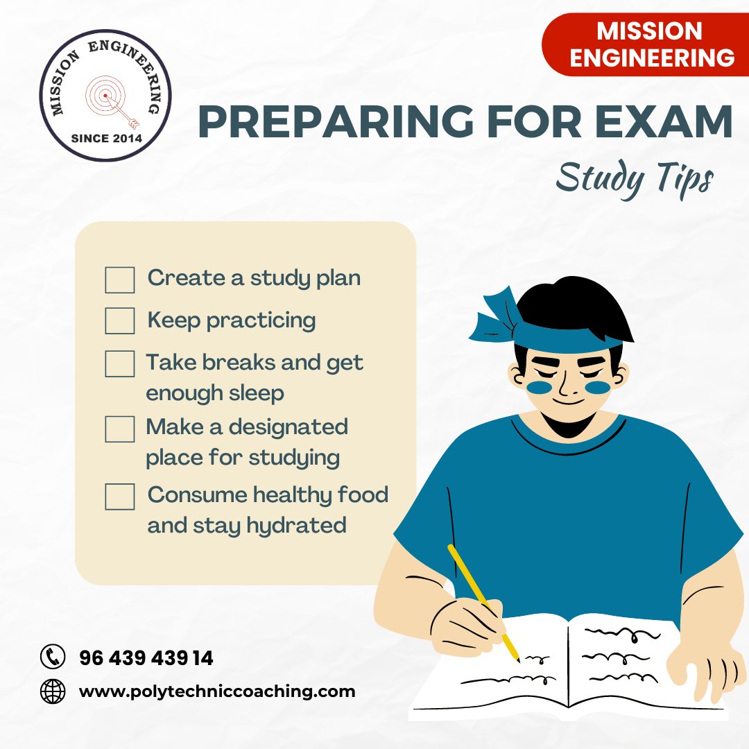 missionenginee's tweet photo. ๐ Ace your exams with these essential preparation tips! ๐ช
Call us: 096439 43914
Visit us: https://t.co/YXTNq70Dkt
Mail us: missionengineering2014@gmail.com
#ExamPrep #StudySmart #AceYourExams #StudyTips #StayFocused #LeetCoaching #Success #CompetitiveExams #Guidance #ipuleet https://t.co/0jW3wskuG1