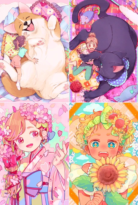 かわいいお花や女の子やワンちゃんやネコちゃんも描いてるイラストレーターです 気に入ってもらえたらフォローして欲しいです  #作風が気に入ったらフォローしてください