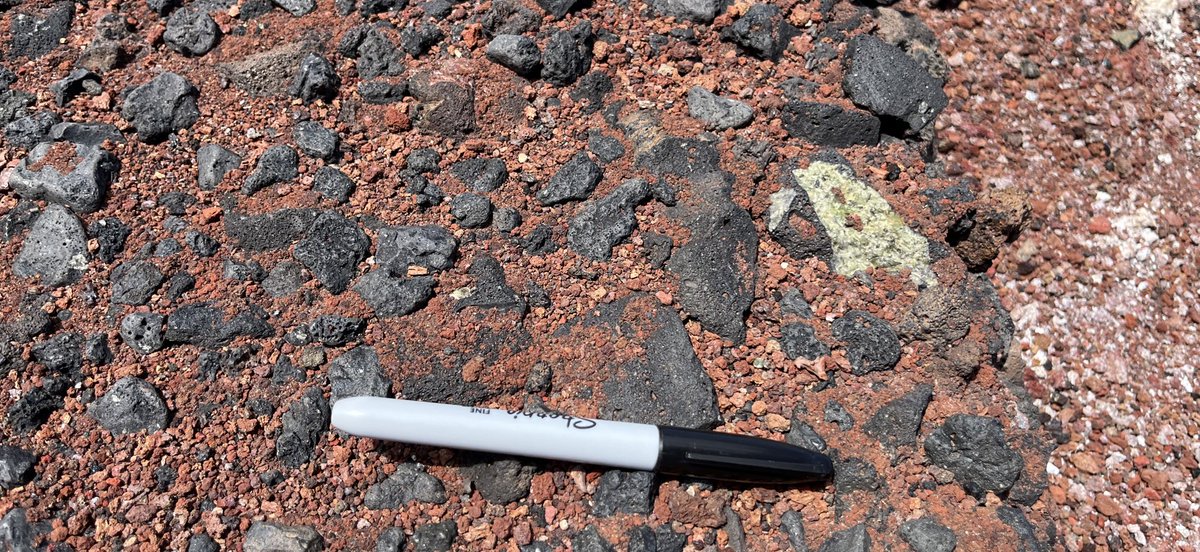 Here is an amazing thing about field work  in Timanfaya National Park (Lanzarote, Canary Islands). The older roads were quarried from the xenolith-rich 1824 eruption. So the roads are literally paved with mantle xenoliths!