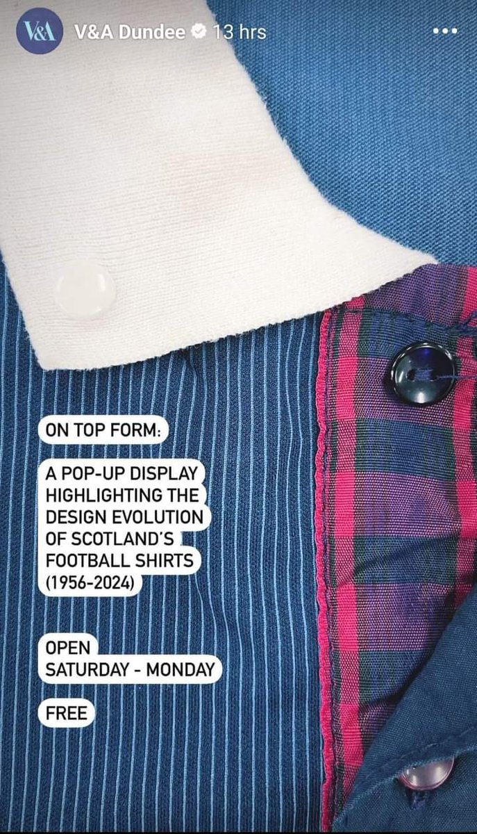 Cooncilor Shorty (@lynnesnpr) on Twitter photo I've pretty much asked and asked for this so please come out and support this weekend!
The <a href="/VADundee/">V&A Dundee</a> are doing a pop up of Scotland Football Strips.
Design at its finest π
The 1967 strip will bring back good memories I'm sure! I've pretty much asked and asked for this so please come out and support this weekend!
The <a href="/VADundee/">V&A Dundee</a> are doing a pop up of Scotland Football Strips.
Design at its finest π
The 1967 strip will bring back good memories I'm sure!
