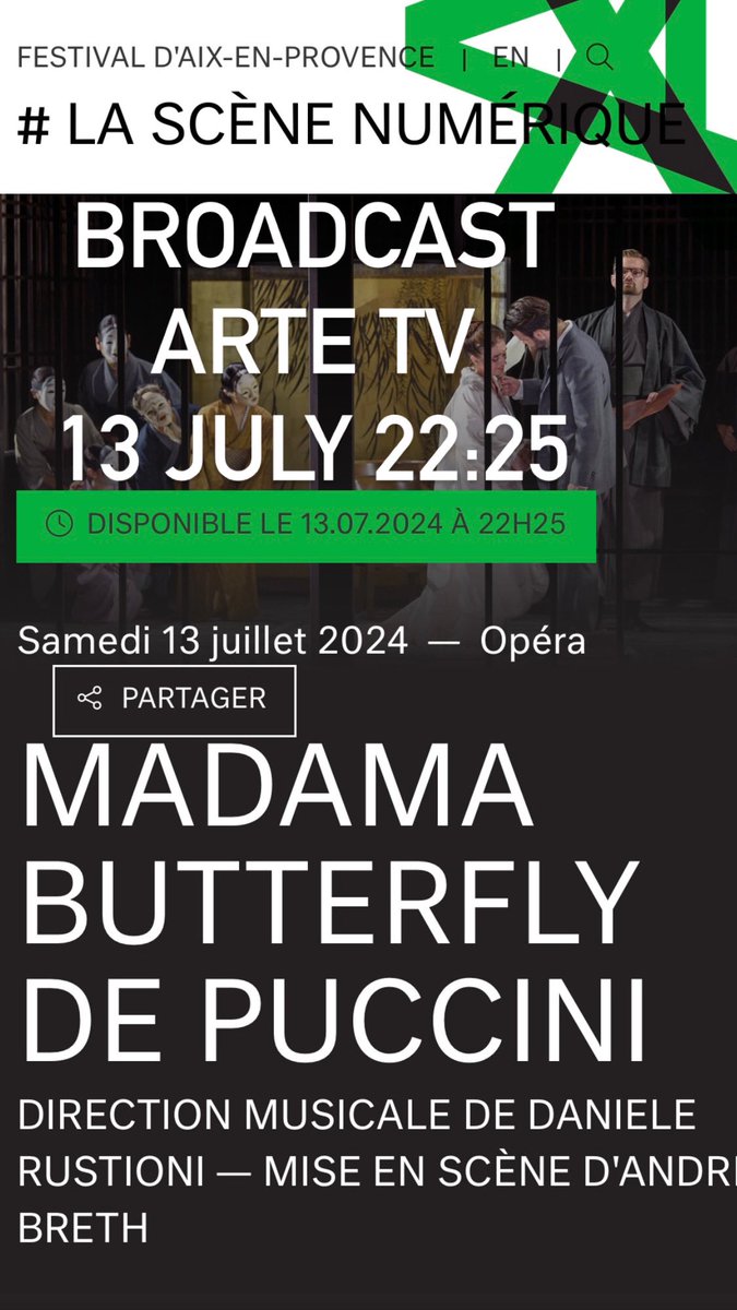 Madama Butterfly Festival d’Aix 2024
Broadcast
13 July 22:25 
lascenenumerique.festival-aix.com/fr/videos/mada…