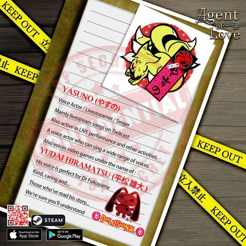 DelusionalInc's tweet image. #screenshotsaturday 
The wait is over! 
@DelusionalInc is proud to announce our voice actor for Dr Hajime Fukuyama 💜 in Agent of Love is 
Yasuno @sora_singfun! 

He’s able to portray Dr Fukuyama’s kindness and character perfectly 😈

#otome #indiedev #gamedev #indiegames