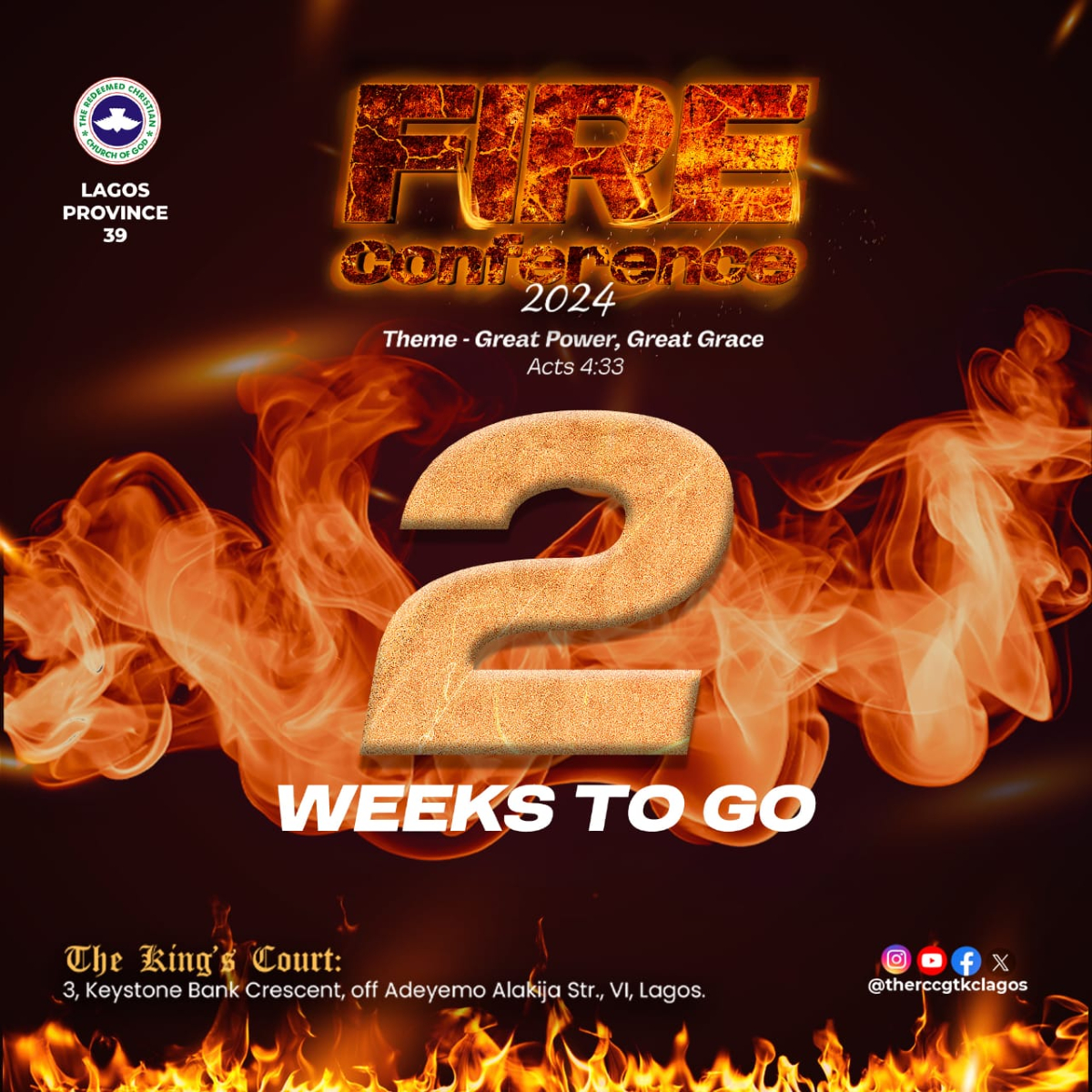 therccgtkclagos's tweet image. 🔥 2 WEEKS TO GO! 🔥

The countdown to FIRE Conference 2024 has begun! Are you ready to experience Great Power and Great Grace? 🙌

Don&apos;t miss out on this powerful event. Tag your friends and spread the word!
#rccgtkclagos #fireconference