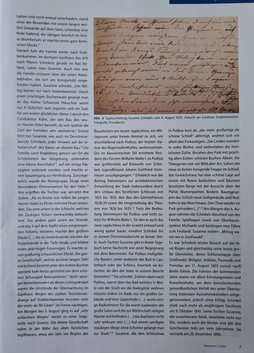 13. Juli 1835. Preußens Stararchitekt Karl Friedrich #Schinkel brach mit seiner Familie zu seiner letzten großen Dienstreise auf. Sie führte ihn über #Hamburg und #Lübeck auf die Insel #Rügen, wo er u.a. den Leuchtturm von Arkona besuchte, Tochter Susanne führte darüber  Tagebuch