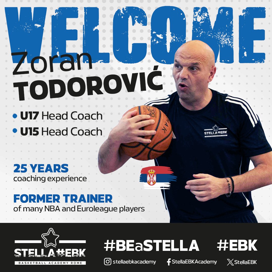 🏀 𝑼𝟏𝟕 𝑻𝒆𝒂𝒎 𝑯𝒆𝒂𝒅 𝑪𝒐𝒂𝒄𝒉 
🏀 𝑼𝟏𝟓 𝑻𝒆𝒂𝒎 𝑯𝒆𝒂𝒅 𝑪𝒐𝒂𝒄𝒉

Welcome in Stella#EBK to coach
ℤ𝕠𝕣𝕒𝕟 𝕋𝕠𝕕𝕠𝕣𝕠𝕧𝕚𝕔́ ⚪⚫🔵

#BEaSTELLA
#EBK