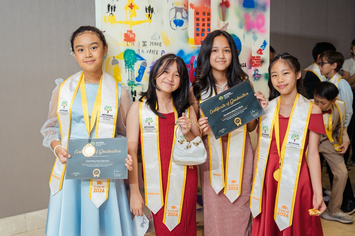 NISYangon's tweet photo. ✨Year 6 Graduation Celebration! On June 20th, we gathered at the Novotel Hotel to celebrate the graduation of our amazing Y6 students. It was a heartwarming moment as we shared the wonderful memories gained from their time at Network and wished them well on their next journey! https://t.co/uiGK4WWT3e