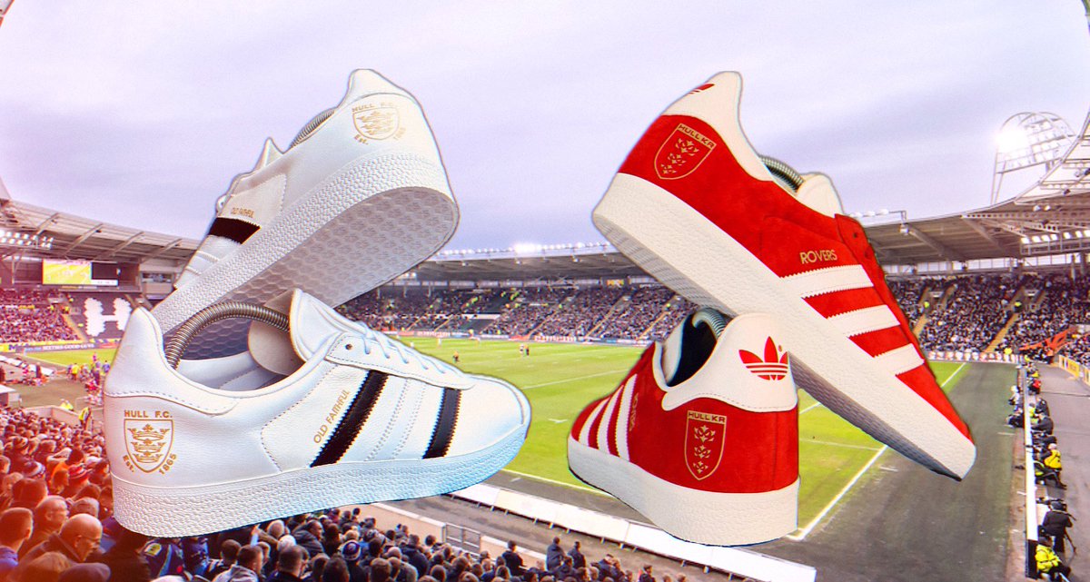 customkickshull's tweet photo. IT’S DERBY DAY! 🖤🤍❤️🤍
•
Today it’s the big derby down at the MKM Stadium with Hull FC set to host city rivals Hull KR! If you want a pair of club colour customs then get in touch!
•
#hullfc #COYH #hullkr #HKR #UpTheRobins #hull #rugby #rugbyleague #superleague https://t.co/z318KFUKFd