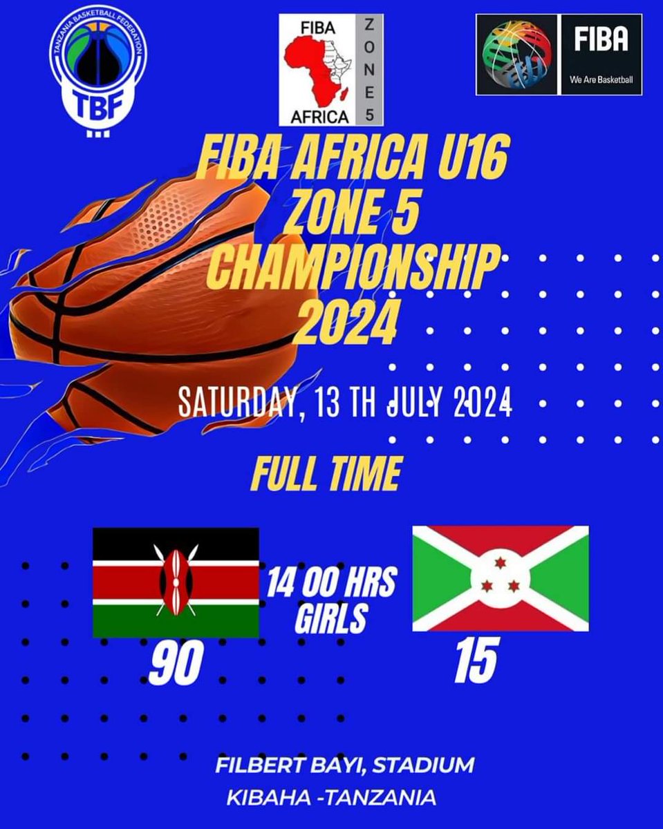 StyvesDerrick's tweet photo. @FIBA Africa U16 Zone 5 Championship Tanzania 🇹🇿 2024.
Day 2:
Burundi 🇧🇮🏀Boys✅️🤩 70-66🇰🇪
Burundi 🇧🇮🏀 Girls ❌️😢 15-90 🇰🇪
#SportsforHope #SportsforGood #sportstransparency #AfricaforHopeRadio https://t.co/6QWQ6WCp9F