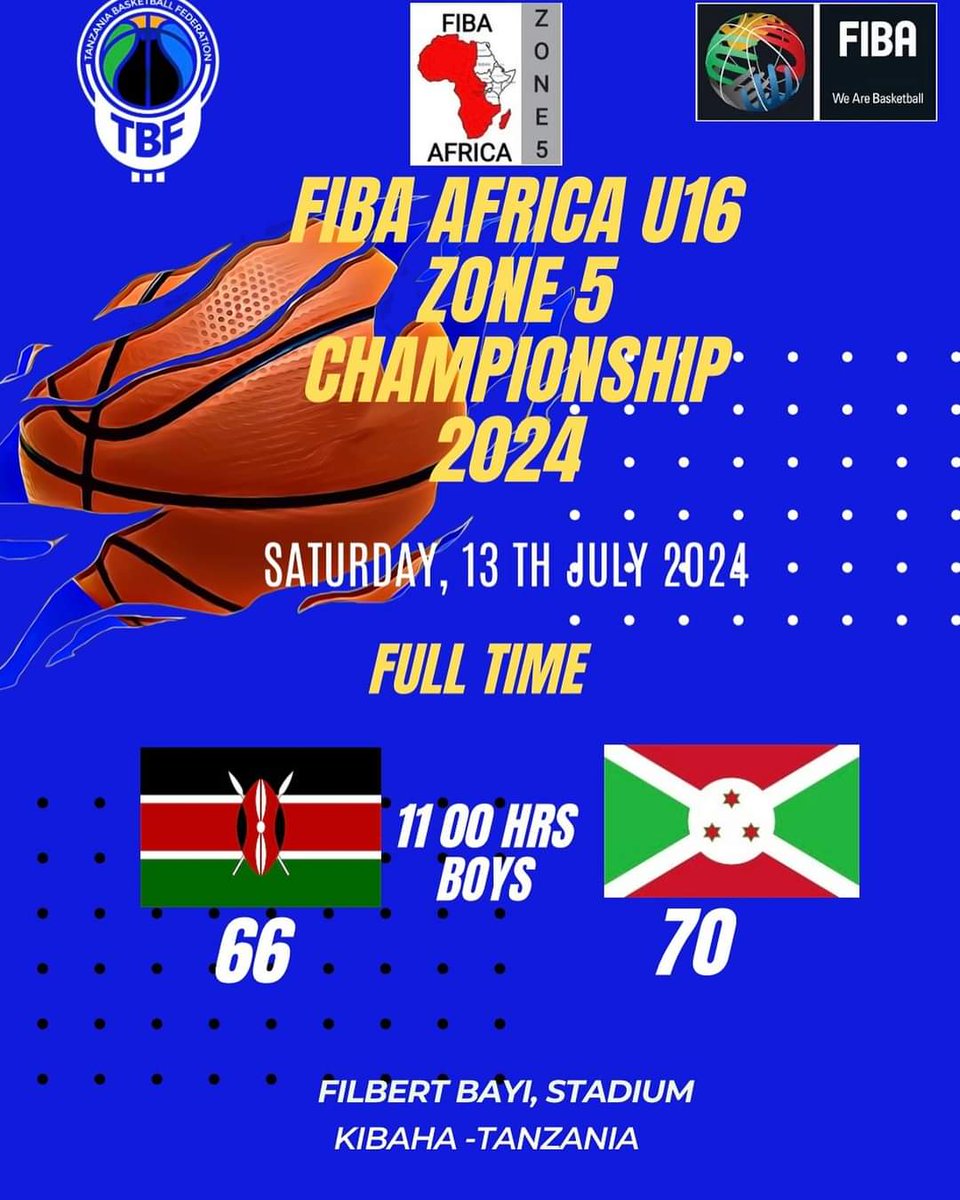 StyvesDerrick's tweet photo. @FIBA Africa U16 Zone 5 Championship Tanzania 🇹🇿 2024.
Day 2:
Burundi 🇧🇮🏀Boys✅️🤩 70-66🇰🇪
Burundi 🇧🇮🏀 Girls ❌️😢 15-90 🇰🇪
#SportsforHope #SportsforGood #sportstransparency #AfricaforHopeRadio https://t.co/6QWQ6WCp9F
