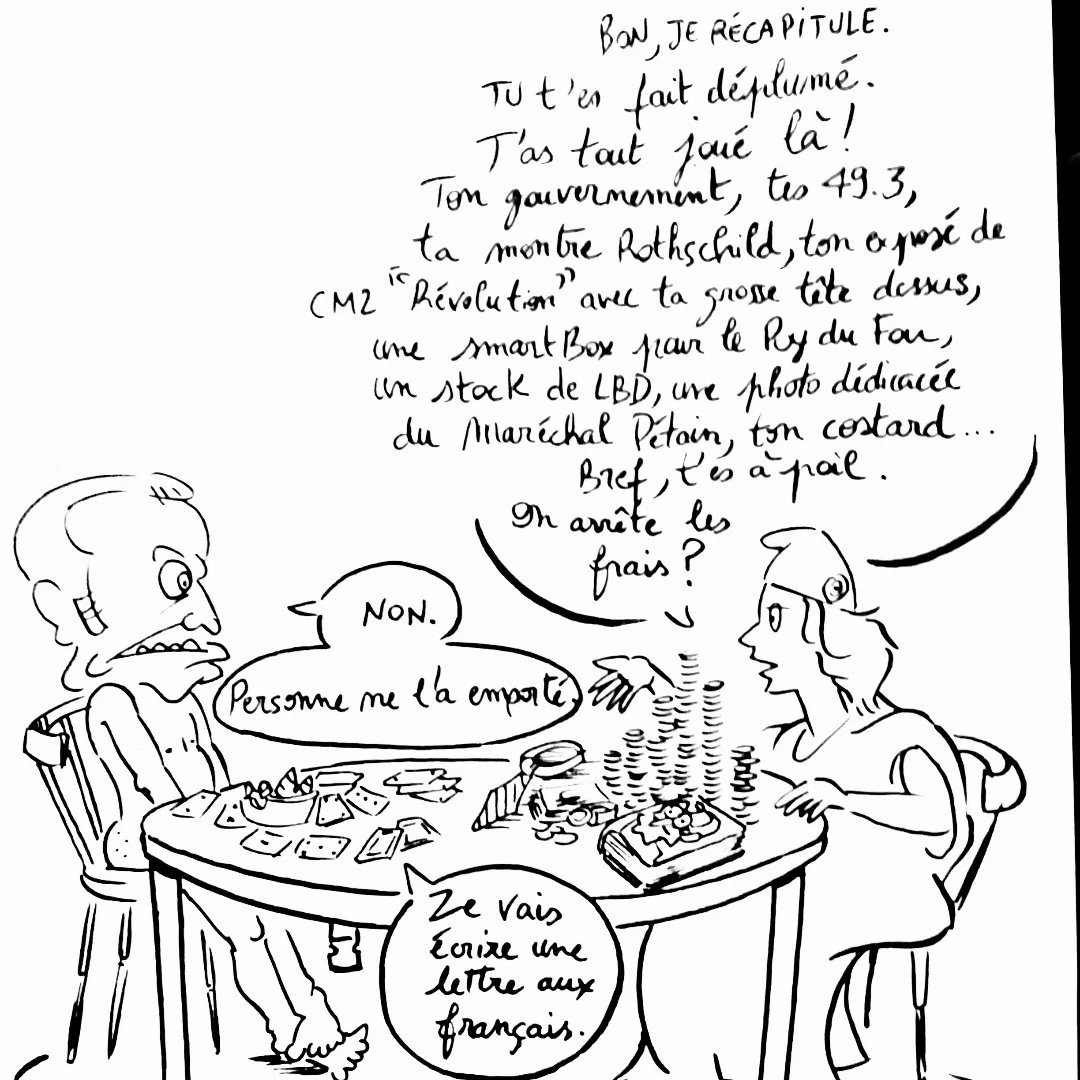 2minalaplume's tweet photo. "Personne ne l'a emporté."

#macron #Matignon #GouvernementNFP #lettreauxfrancais https://t.co/z8drd2sl4Y