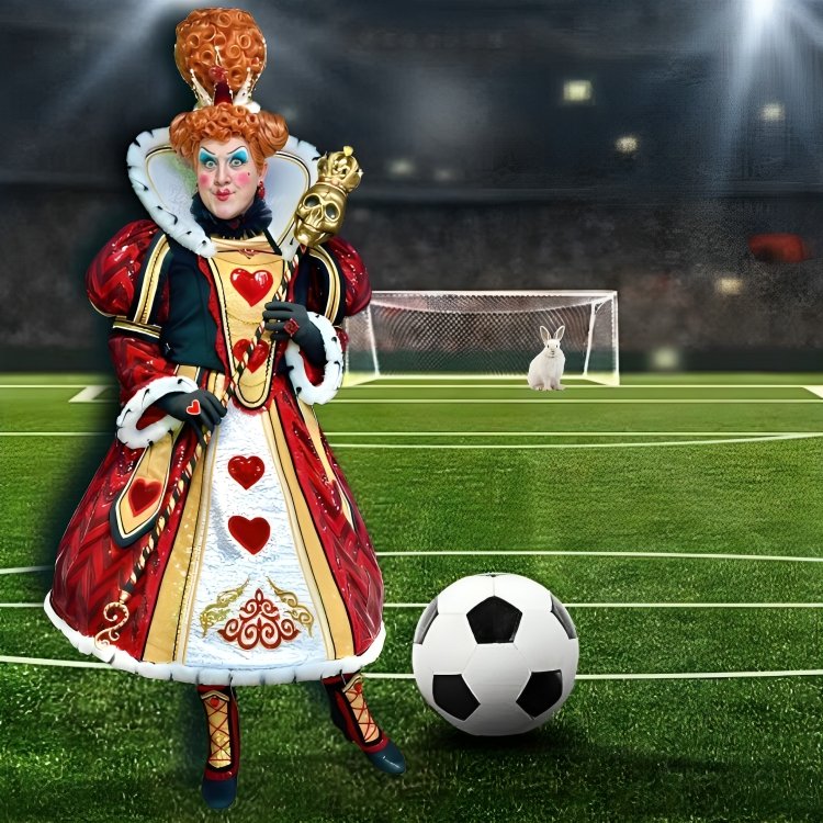 The Queen of Hearts is taking a break from her beloved Flamingo Croquet to join the excitement of tomorrow's game!

#EUROS2024 #Panto